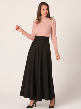 Plain circular skirt - Black - Veteks Line
