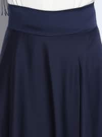 Simple Flared Skirt Navy