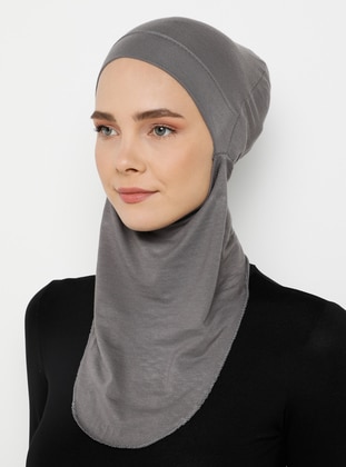 Pratik Hijab Bone - Koyu Gri - Ecardin