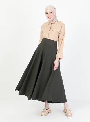 Flared Skirt - Dark Khaki - Veteks Line