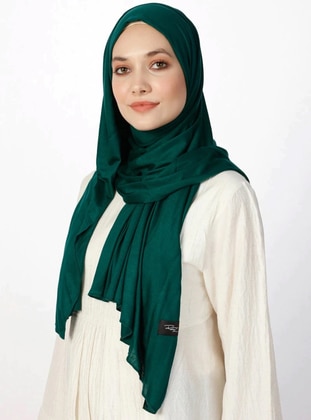 Plain - Green - Combed Cotton - Pinless - Shawl - Rabia Z
