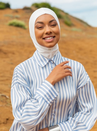 Sports Jersey Viscose Hijab Undercap Ecru Instant Scarf