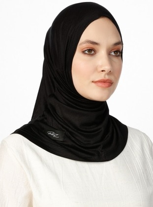 Sport Jersey Viscose Hijab Bone - Black - Rabia Z
