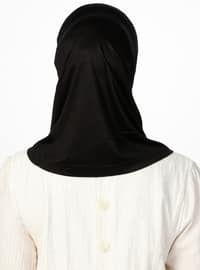 Sports Jersey Viscose Hijab Bonnet - Black
