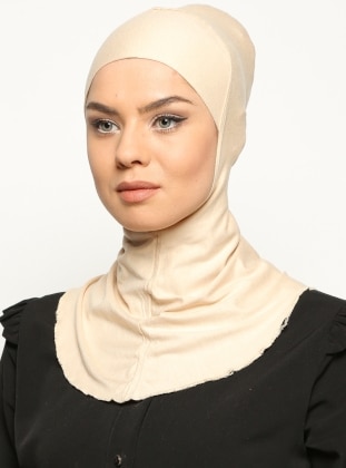 Hijab Undercap Beige With Neck Collar