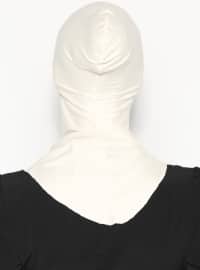 Hijab Undercap With Neck Collar Ecru