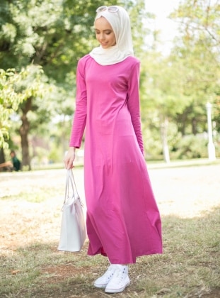 Hixhab , stil 2018 N-duz-renkli-elbise--fusya--benin-138204-1