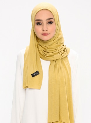 Combed Cotton Jersey Viscose Shawl - Olive Green - Rabia Z