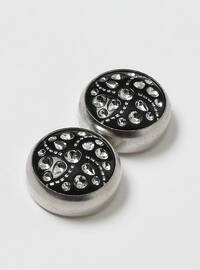 Stone Scarf Magnet Silver Color Color & Black
