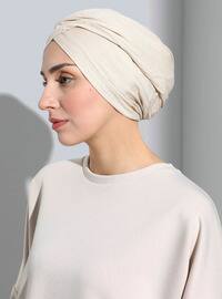 Aura Instant Hijab Combed Cotton Beige Instant Scarf