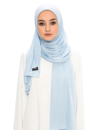 Jersey Combed Cotton Viscose Shawl - Baby Blue - Rabia Z