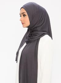Combed Cotton Jersey Viscose Shawl - Anthracite