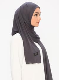 Combed Cotton Jersey Viscose Shawl - Anthracite