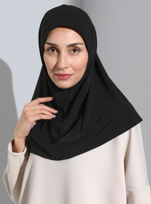 Instant Hijab With Sponge Inside  Black Instant Scarf