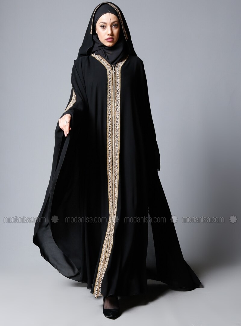 Stone Abaya - Black