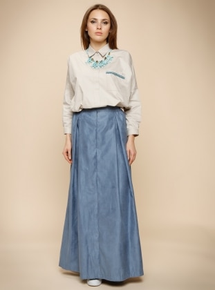 Blue - Fully Lined - Skirt - ANNIESA HASIBUAN