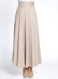 Flared Skirt Cream-Beige