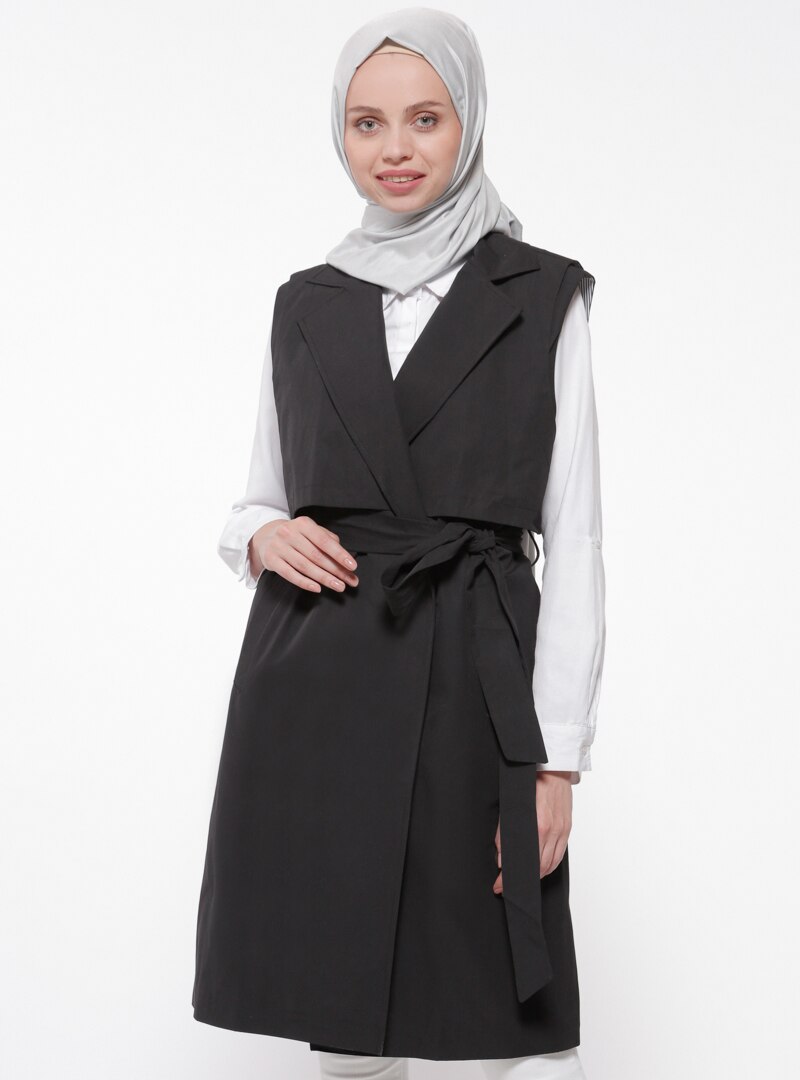 

Black - Fully Lined - Shawl Collar - Vest - Everyday Basic
