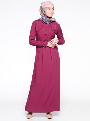 Pink - Purple - Point Collar - Unlined - Dress - LOREEN