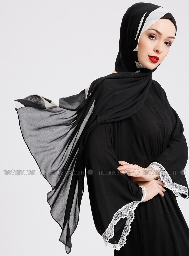 black chiffon shawl