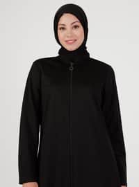 Zippered Abaya Black