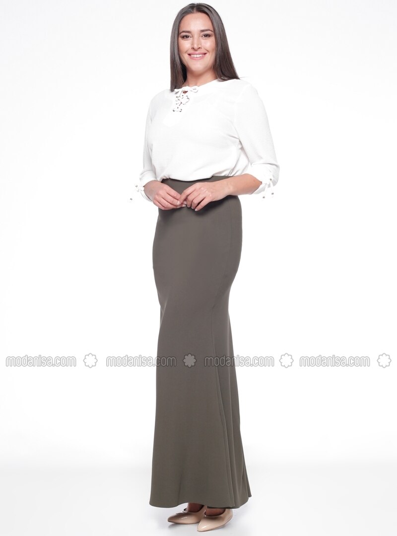 Khaki Skirt Plus Size 115