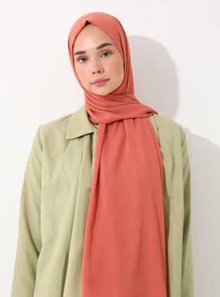 Salmon - Plain - Crepe - Shawl - Tuva Şal