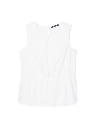 Fırfır Detaylı Bluz - Beyaz - Violeta by Mango Ürün Resmi