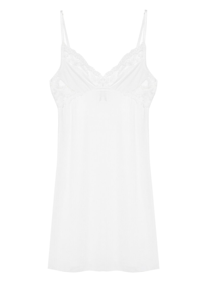 

White - Ecru - V neck Collar - Nightdress - Pierre Cardin