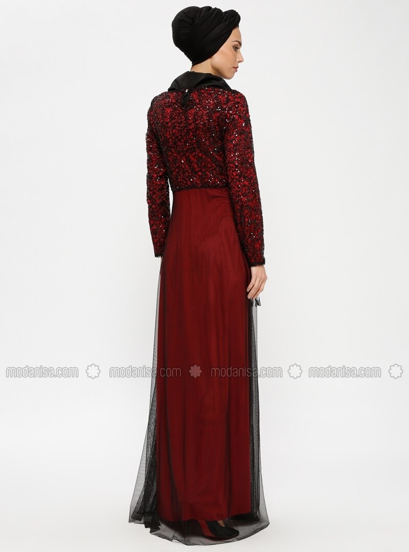 black and red formal dress