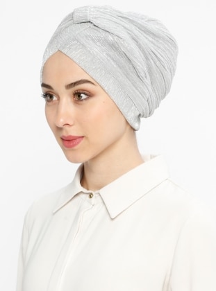 Efruz Instant Hijab Silver Instant Scarf