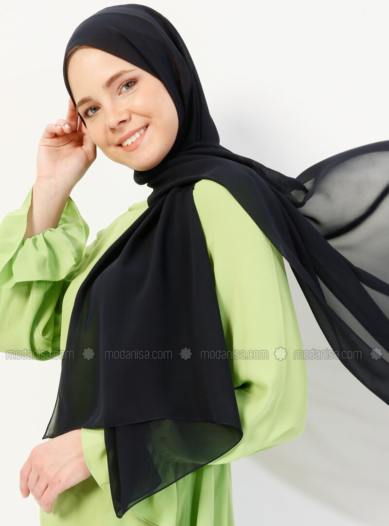 navy chiffon shawl