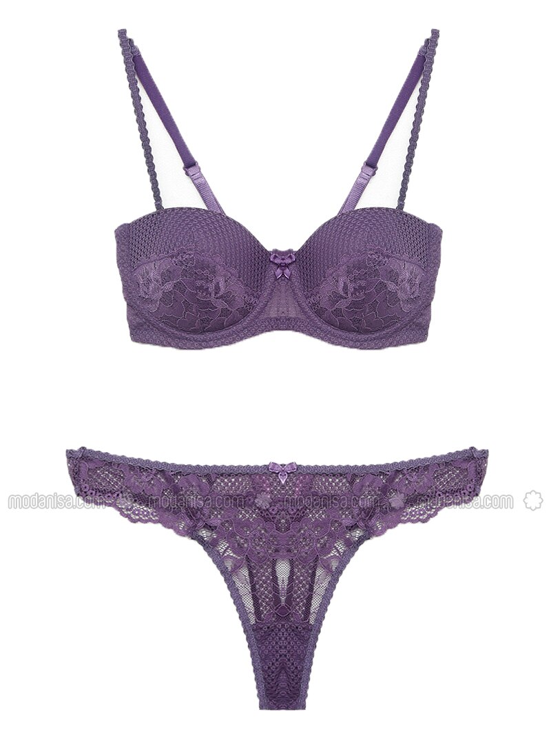 purple bra set