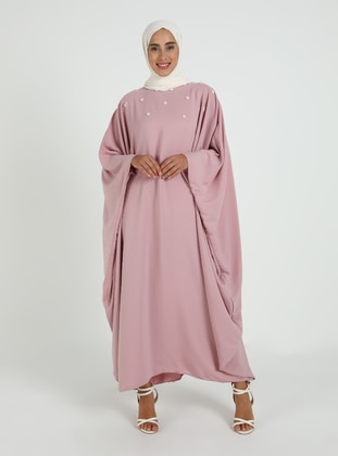 Salmon - Unlined - Crew neck - Abaya - Filizzade