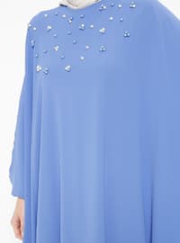 Pearl Detailed Abaya Blue