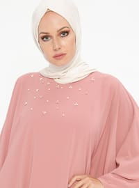 Pearl Detailed Abaya Rose Color