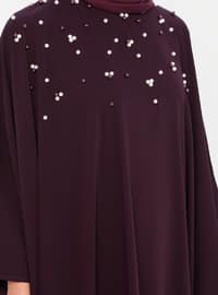 Pearl Detailed Abaya Purple