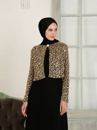 Jacket & Sleeveless Hijab Evening Dresses Evening Dresses Black