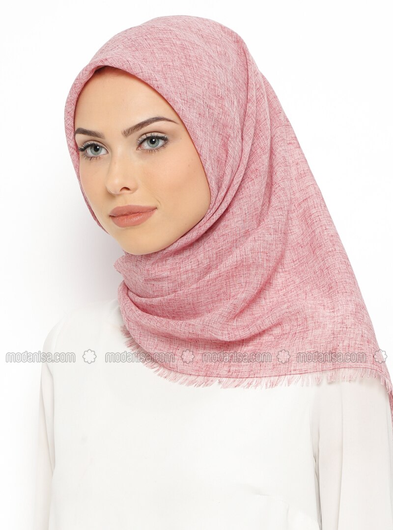 pink linen scarf