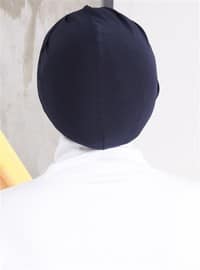 Navy Blue Turban Cap Instant Scarf