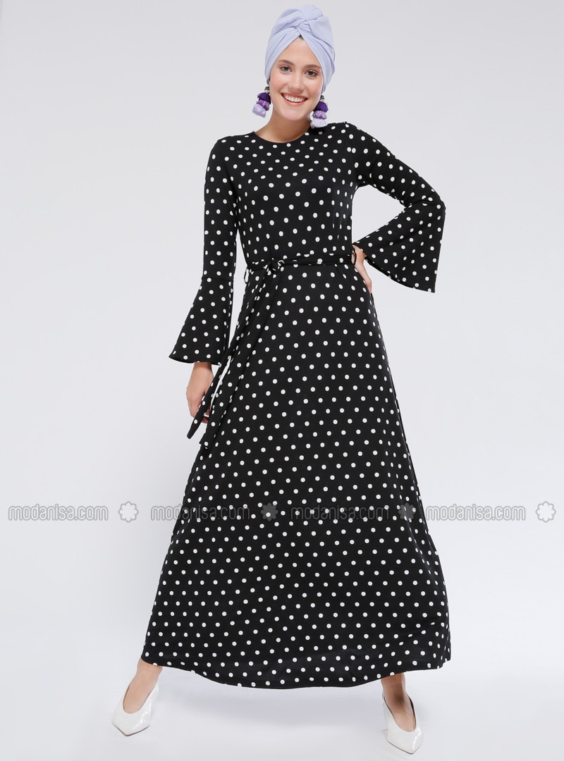 black white dot dress