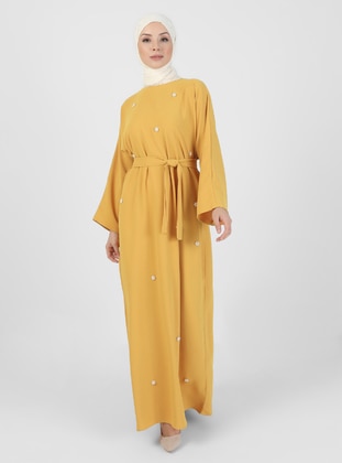 Tuncay Mustard Modest Dress