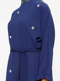 Pearl Modest Dress Light Navy Blue