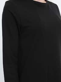 Natural Fabric Pocket Detailed Dress Black
