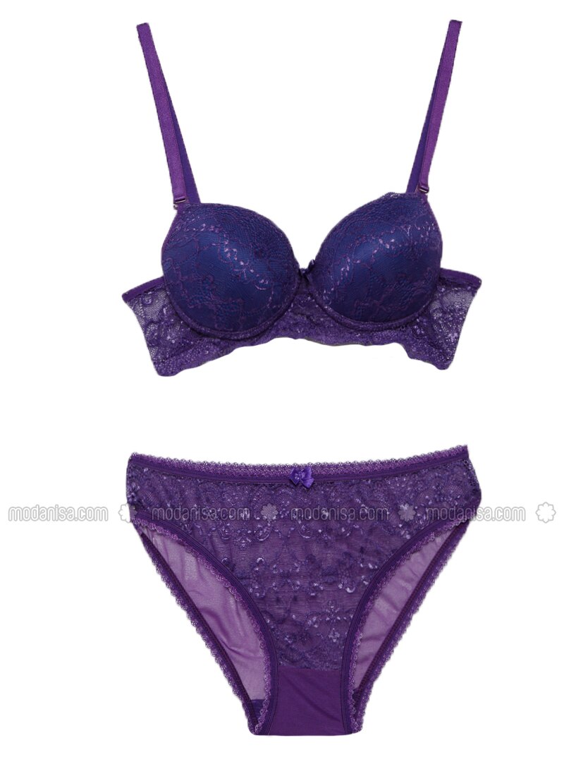 purple bra set