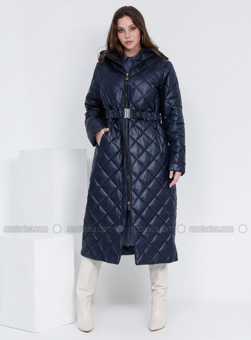 navy blue plus size winter coat