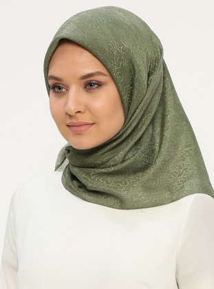Green - Green - Printed - Silk Blend - Cotton - Scarf - Mısırlı