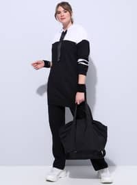 Black - Ecru - Unlined - Plus Size Suit