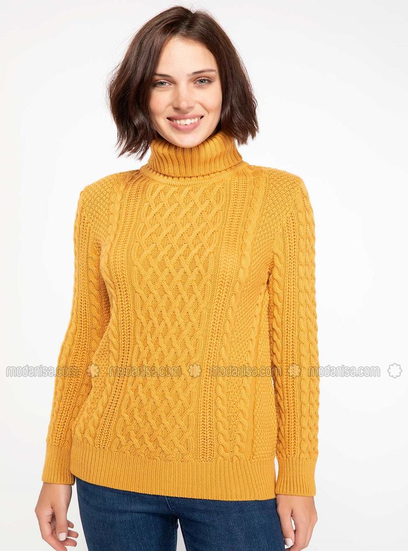 yellow knit sweater