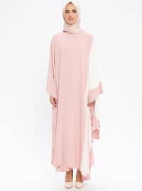 Beige - Powder - Unlined - Crew neck - Abaya